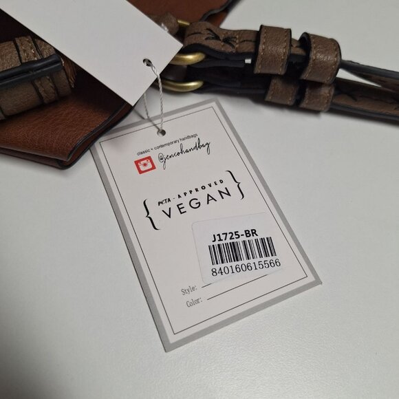 Jen & Co Vegan Leather Handbag Purse Shoulder Bag in a Bag Set Brown Soft - Picture 7 of 12